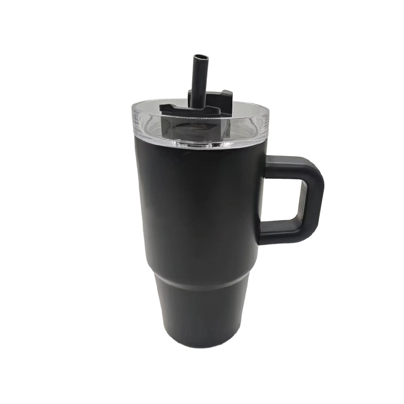 Leak Proof Stainless Steel Tumbler ມີເຟືອງແລະມືຈັບ